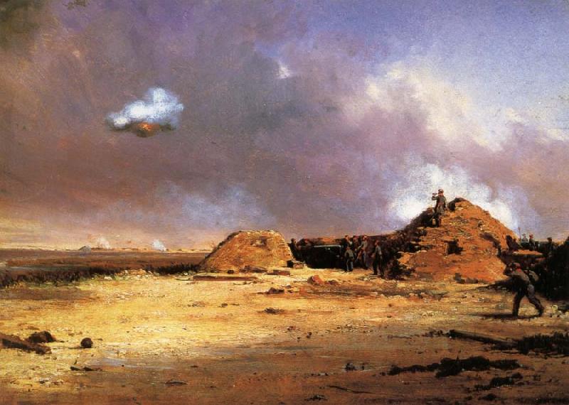 Conrad Wise Chapman Battery Simkins,Charleston,Feb 25.1864 France oil painting art